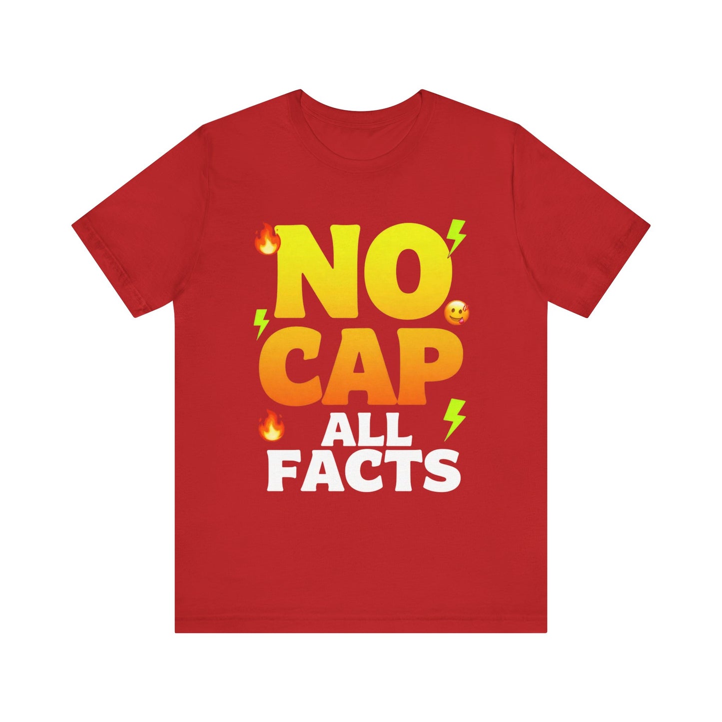 No Cap All Facts T-Shirt | Bold Emoji Text Graphic Tee