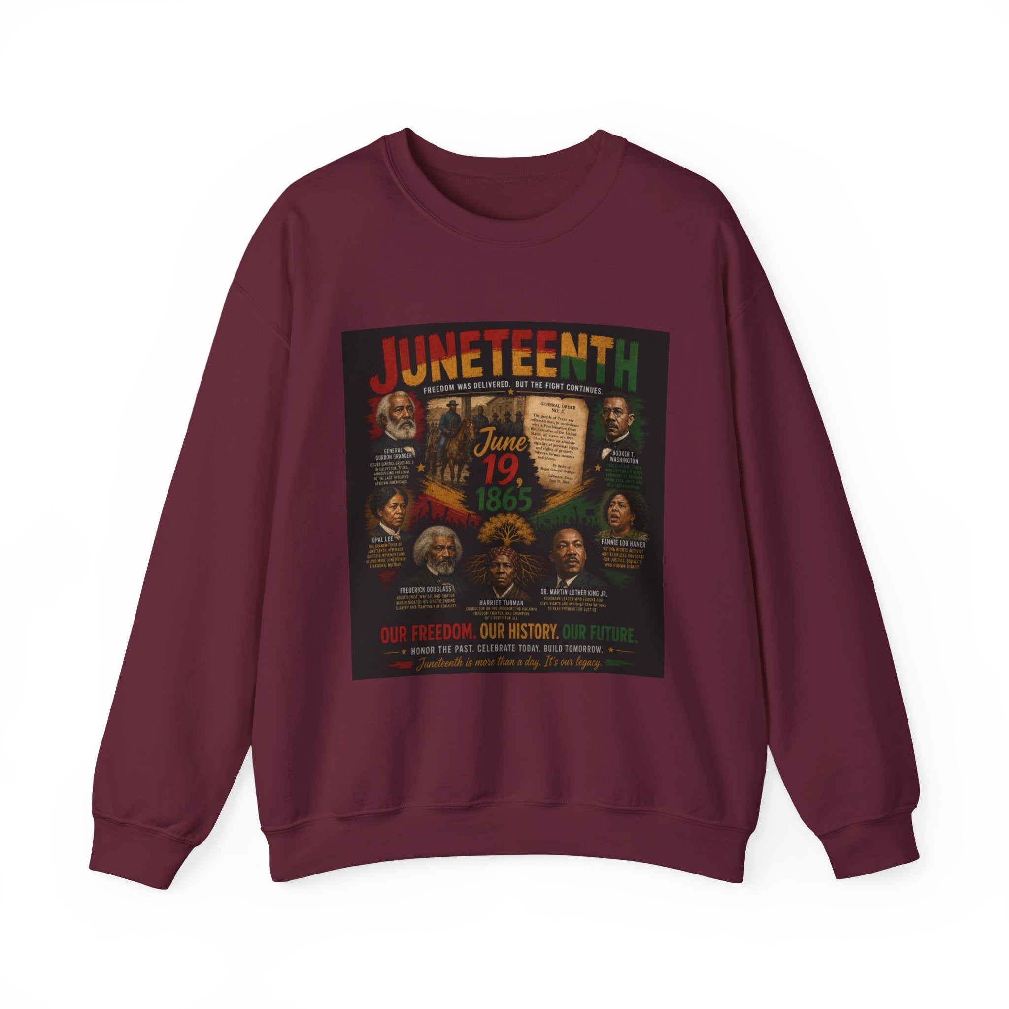 Juneteenth Crewneck Sweatshirt — "Unstoppable Legacy" Commemorative Jun 19 1865 Design