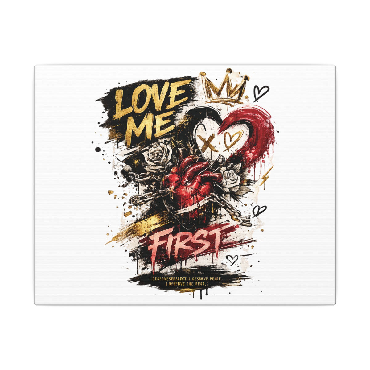 Love Me First Canvas Wall Art
