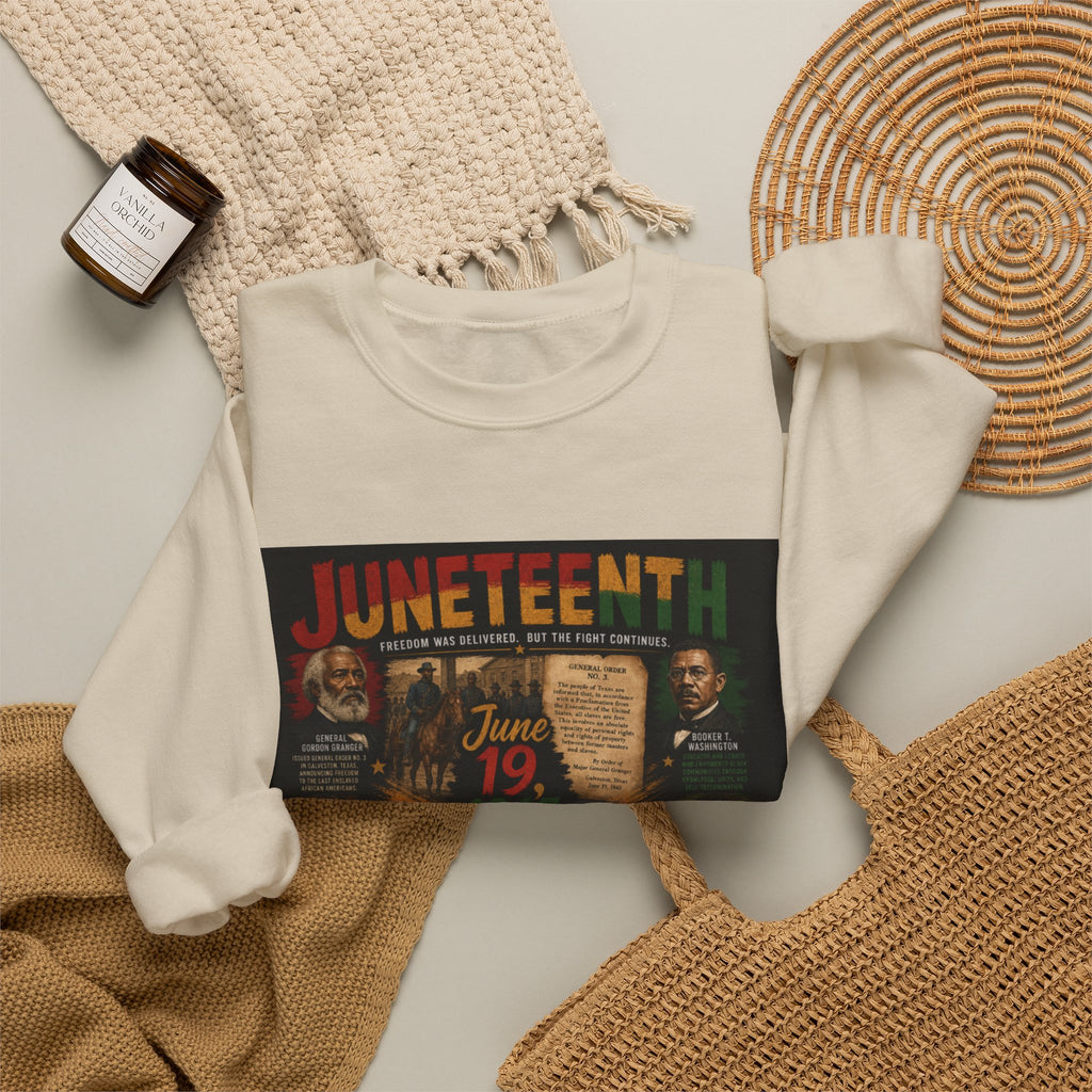 Juneteenth Crewneck Sweatshirt — "Unstoppable Legacy" Commemorative Jun 19 1865 Design