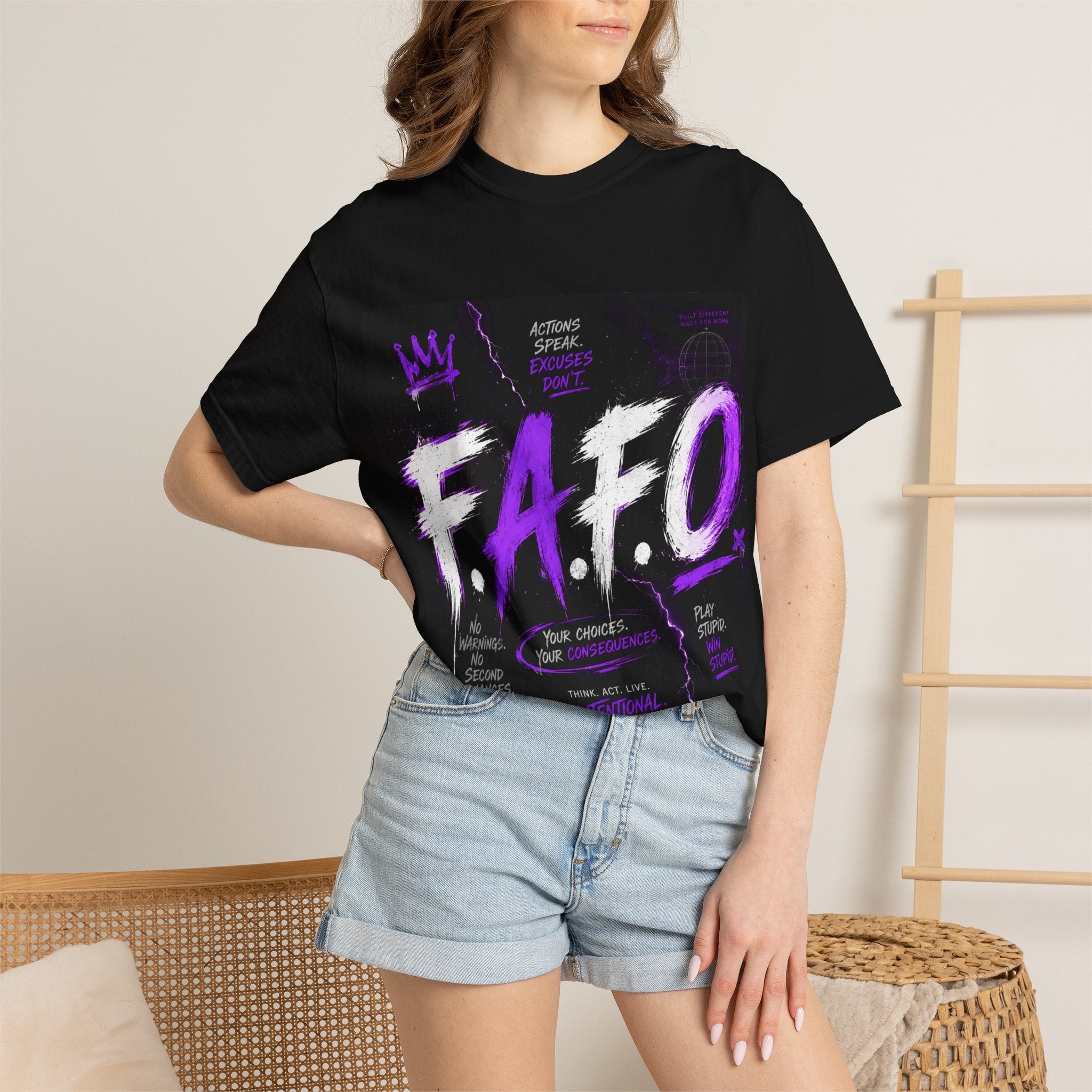 FAFO Graphic T-Shirt — Edgy Purple Streetwear Tee