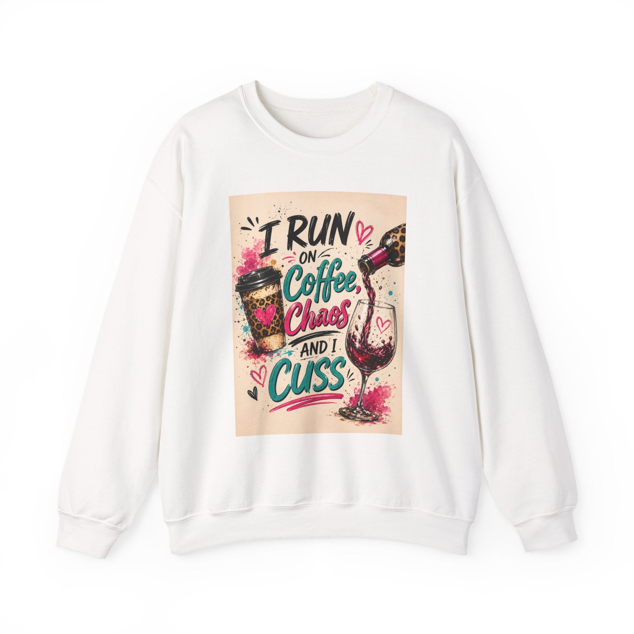 Coffee, Chaos & Cuss Crewneck Sweatshirt
