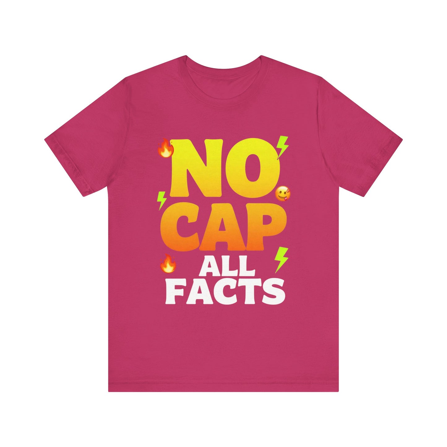 No Cap All Facts T-Shirt | Bold Emoji Text Graphic Tee