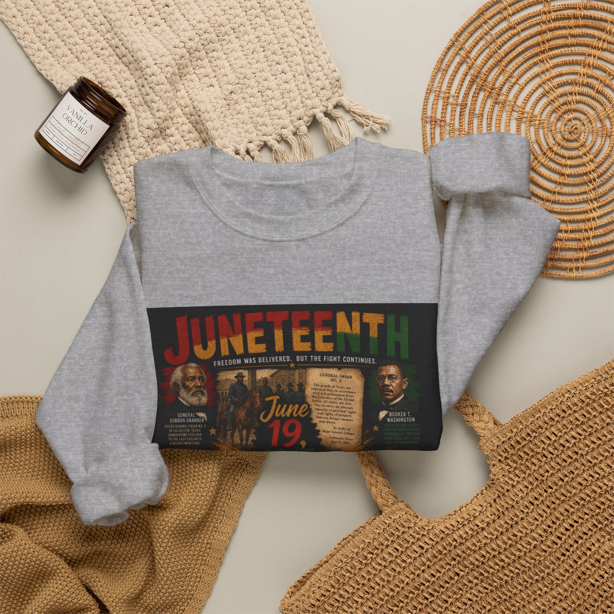 Juneteenth Crewneck Sweatshirt — "Unstoppable Legacy" Commemorative Jun 19 1865 Design