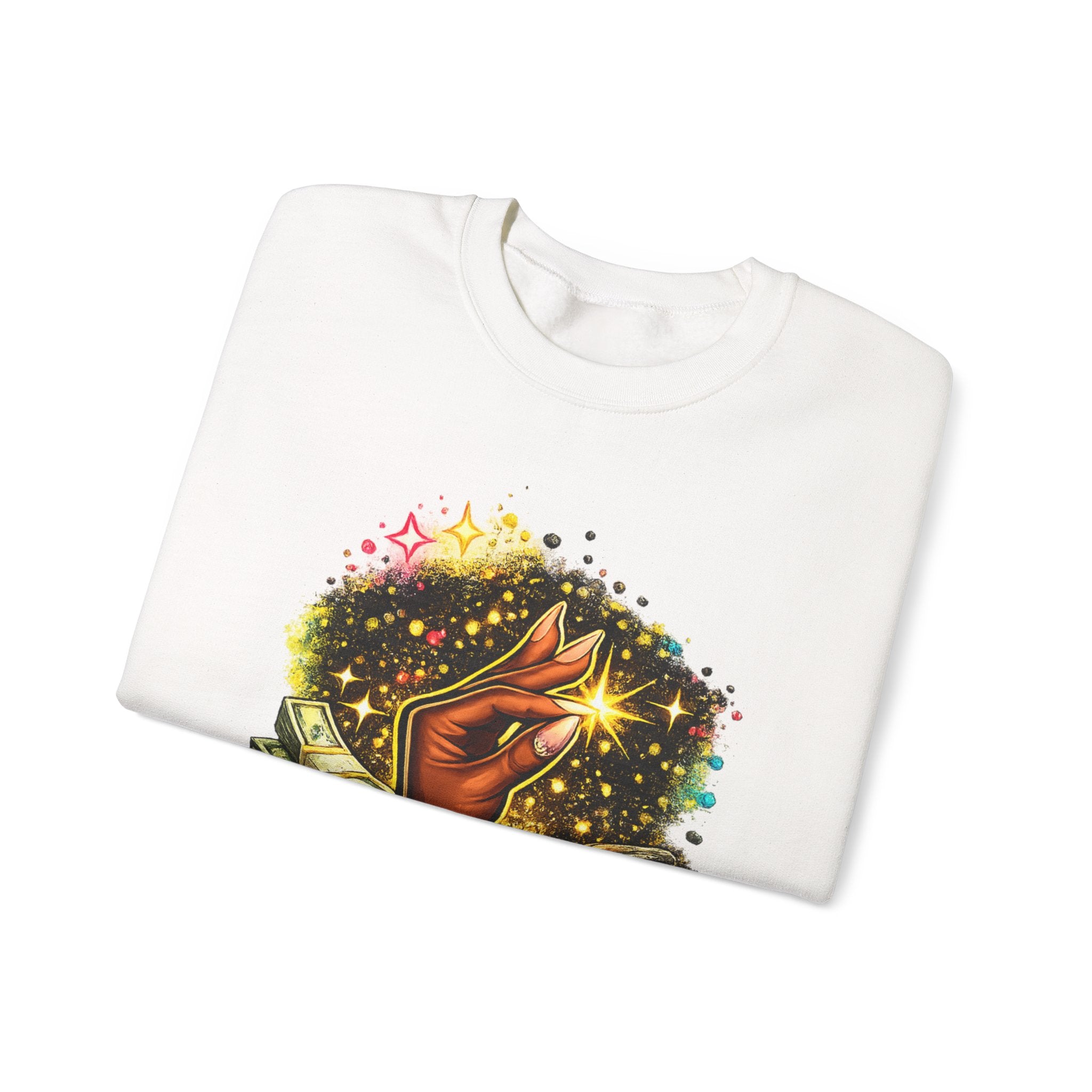 Crewneck Sweatshirt — 'Ate This Up!' Sparkling Hand Graphic