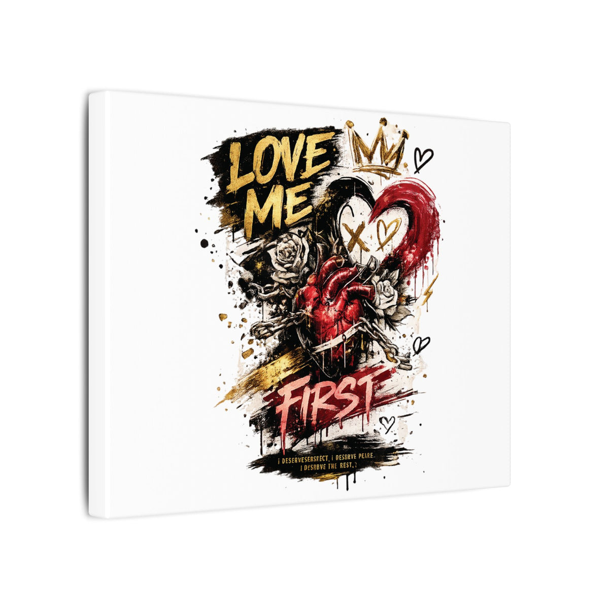 Love Me First Canvas Wall Art