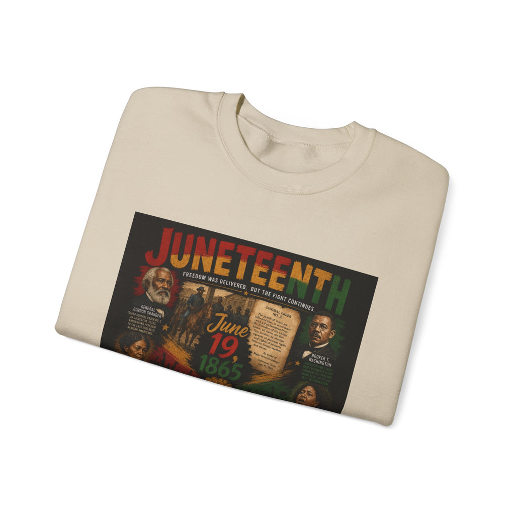 Juneteenth Crewneck Sweatshirt — "Unstoppable Legacy" Commemorative Jun 19 1865 Design