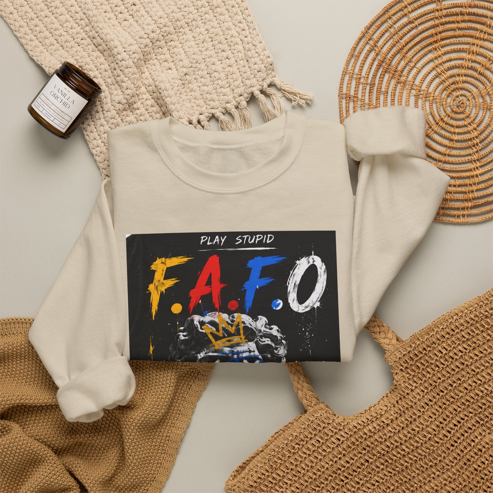 FAFO Graphic Crewneck Sweatshirt — Bold Street Art Pullover
