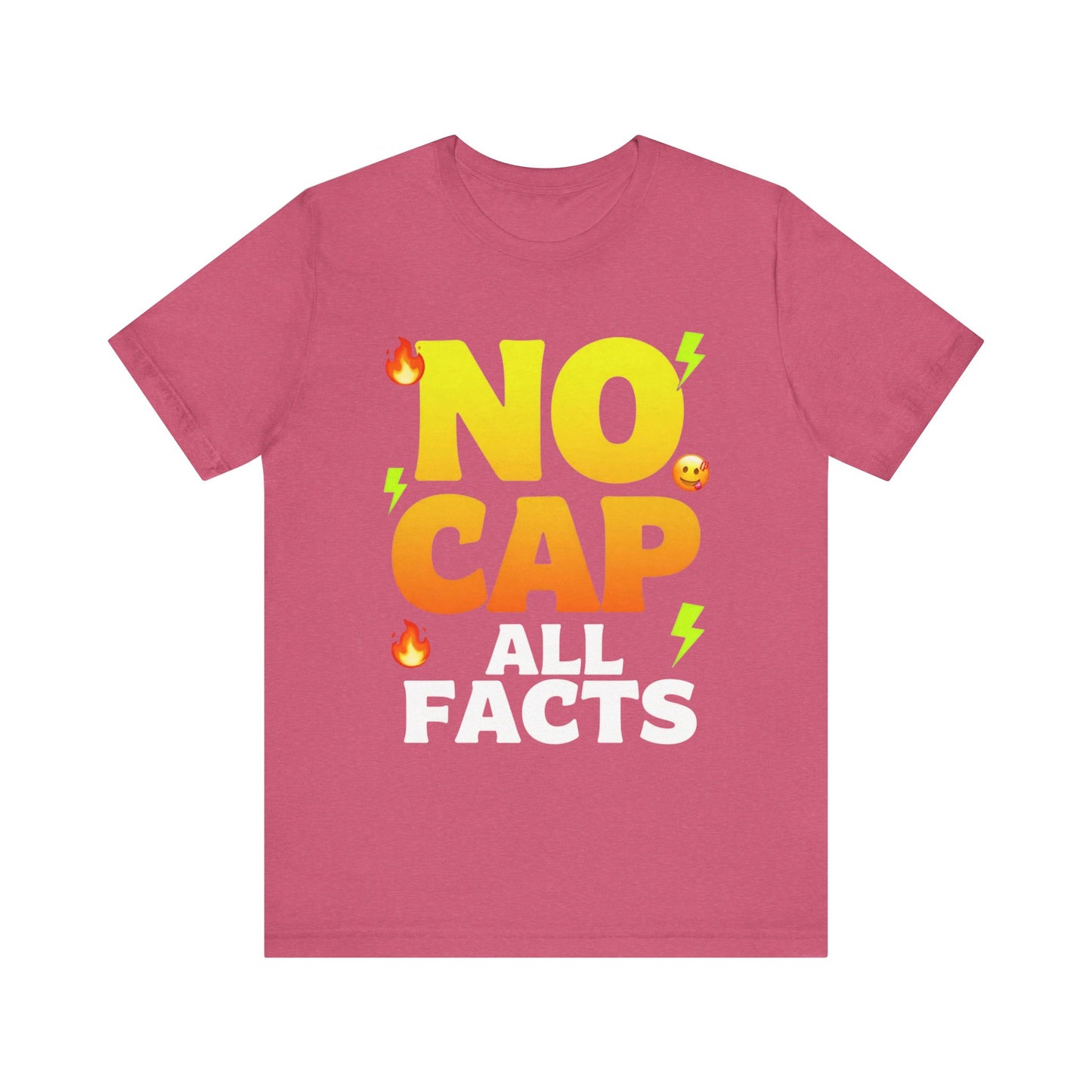 No Cap All Facts T-Shirt | Bold Emoji Text Graphic Tee