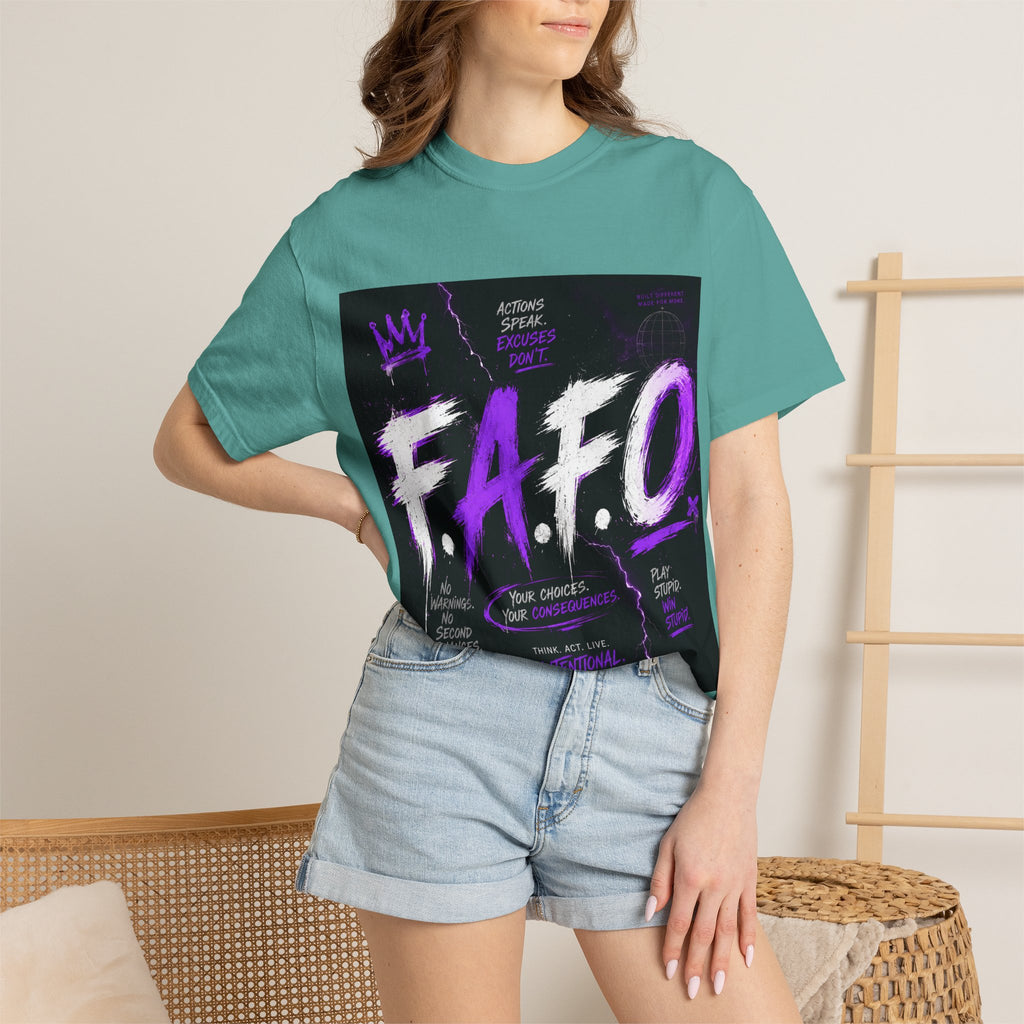 FAFO Graphic T-Shirt — Edgy Purple Streetwear Tee