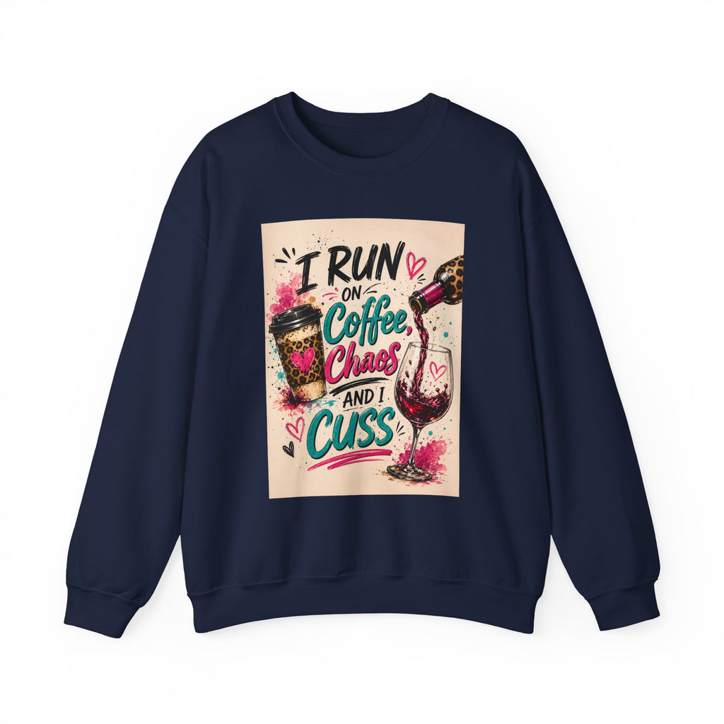 Coffee, Chaos & Cuss Crewneck Sweatshirt