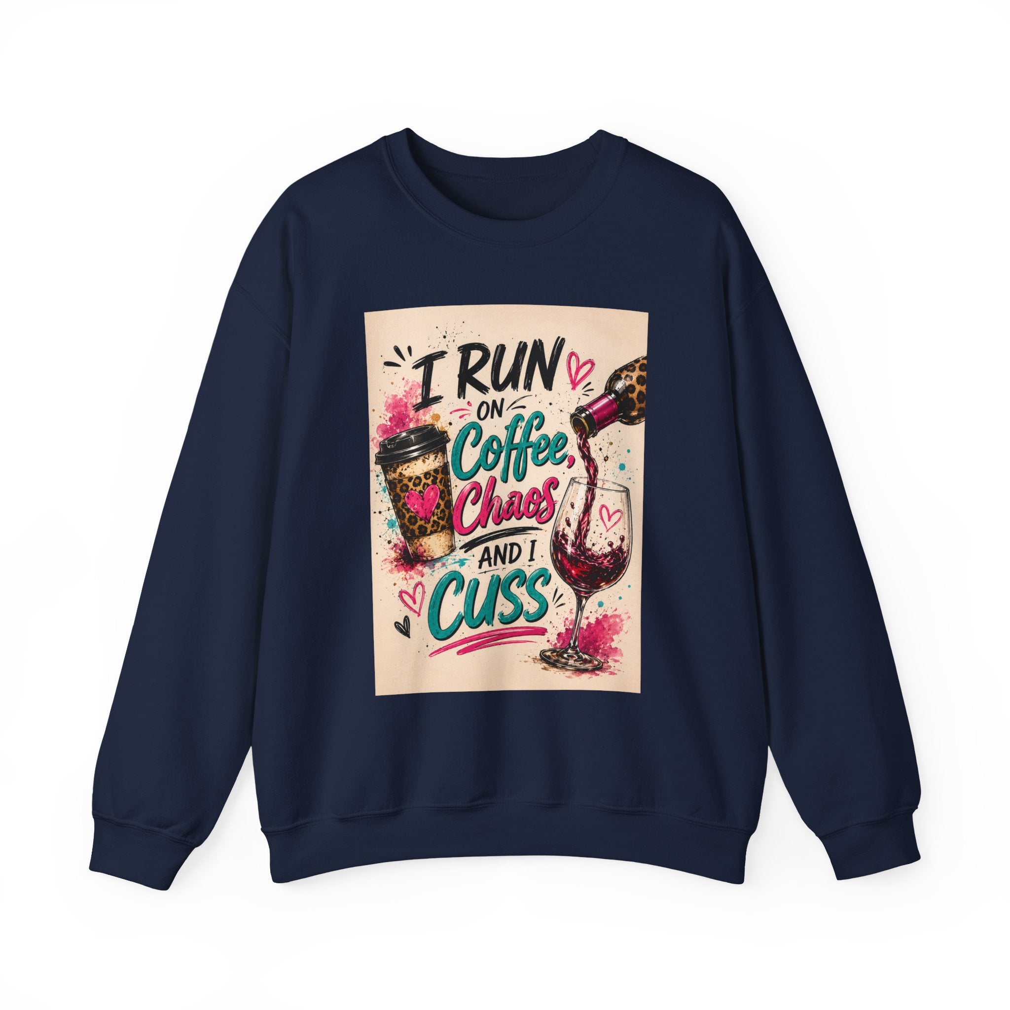 Coffee, Chaos & Cuss Crewneck Sweatshirt