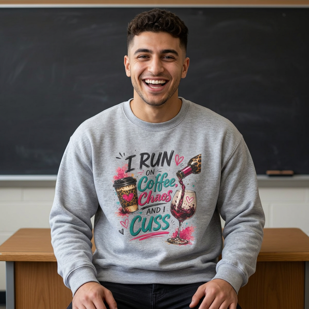 I Run on Coffee Chaos and Cuss Sweatshirt
