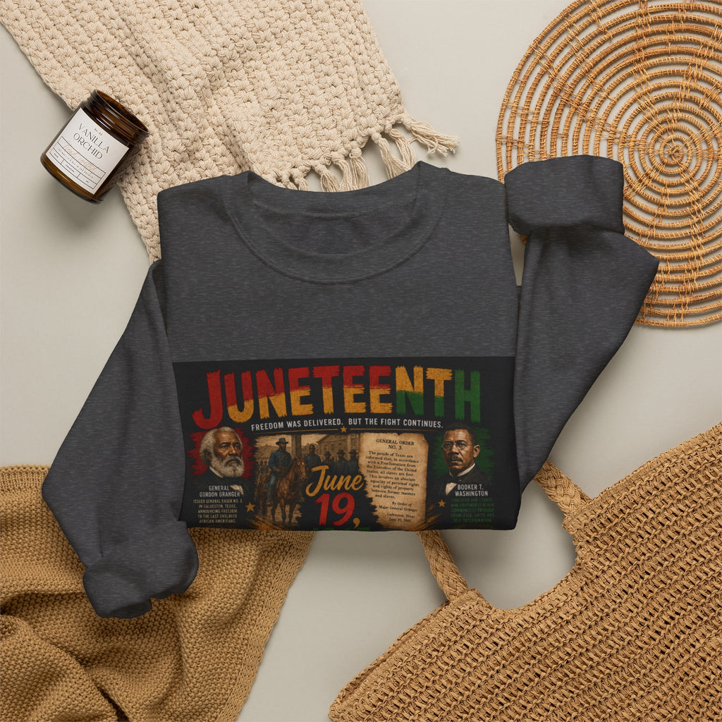Juneteenth Crewneck Sweatshirt — "Unstoppable Legacy" Commemorative Jun 19 1865 Design