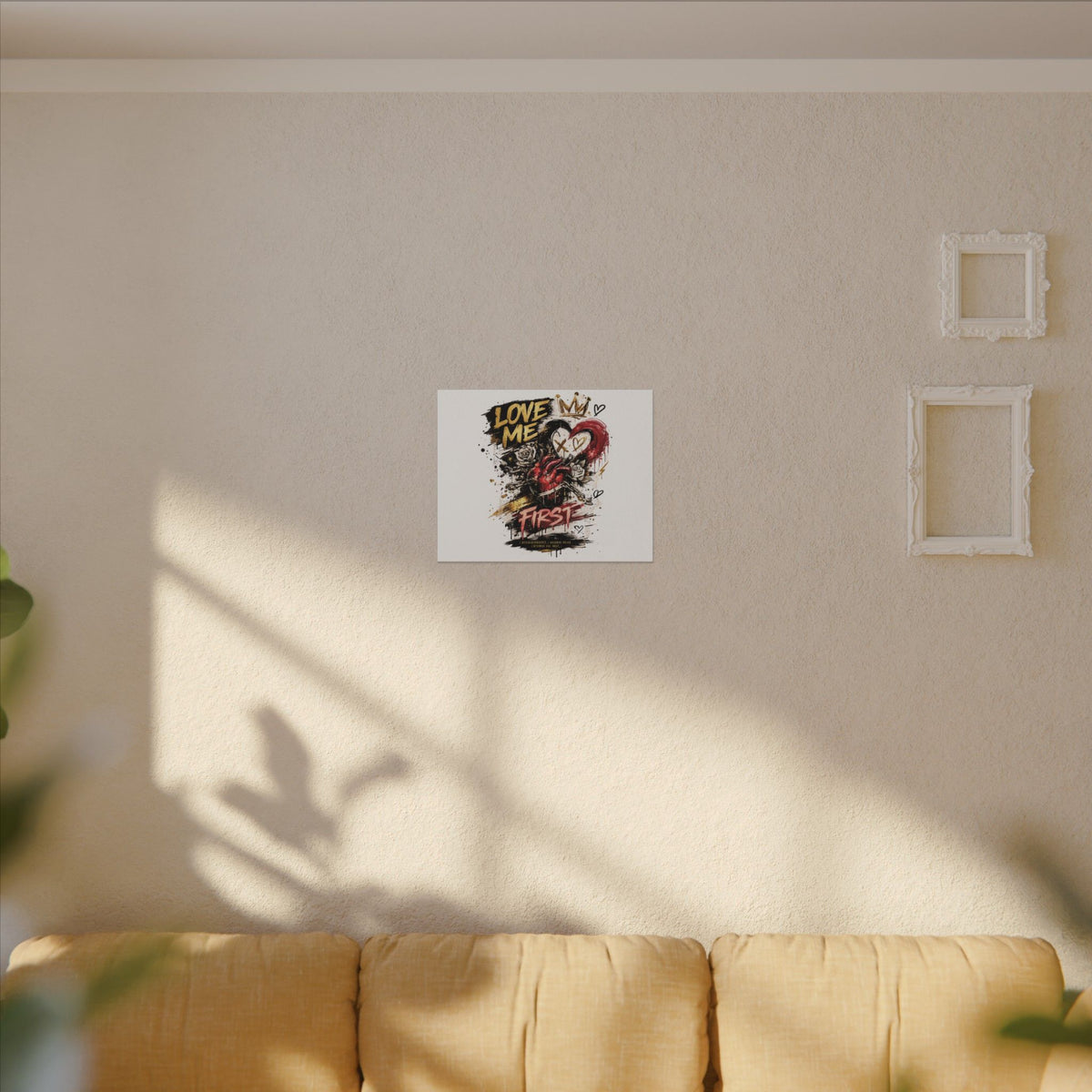 Love Me First Canvas Wall Art