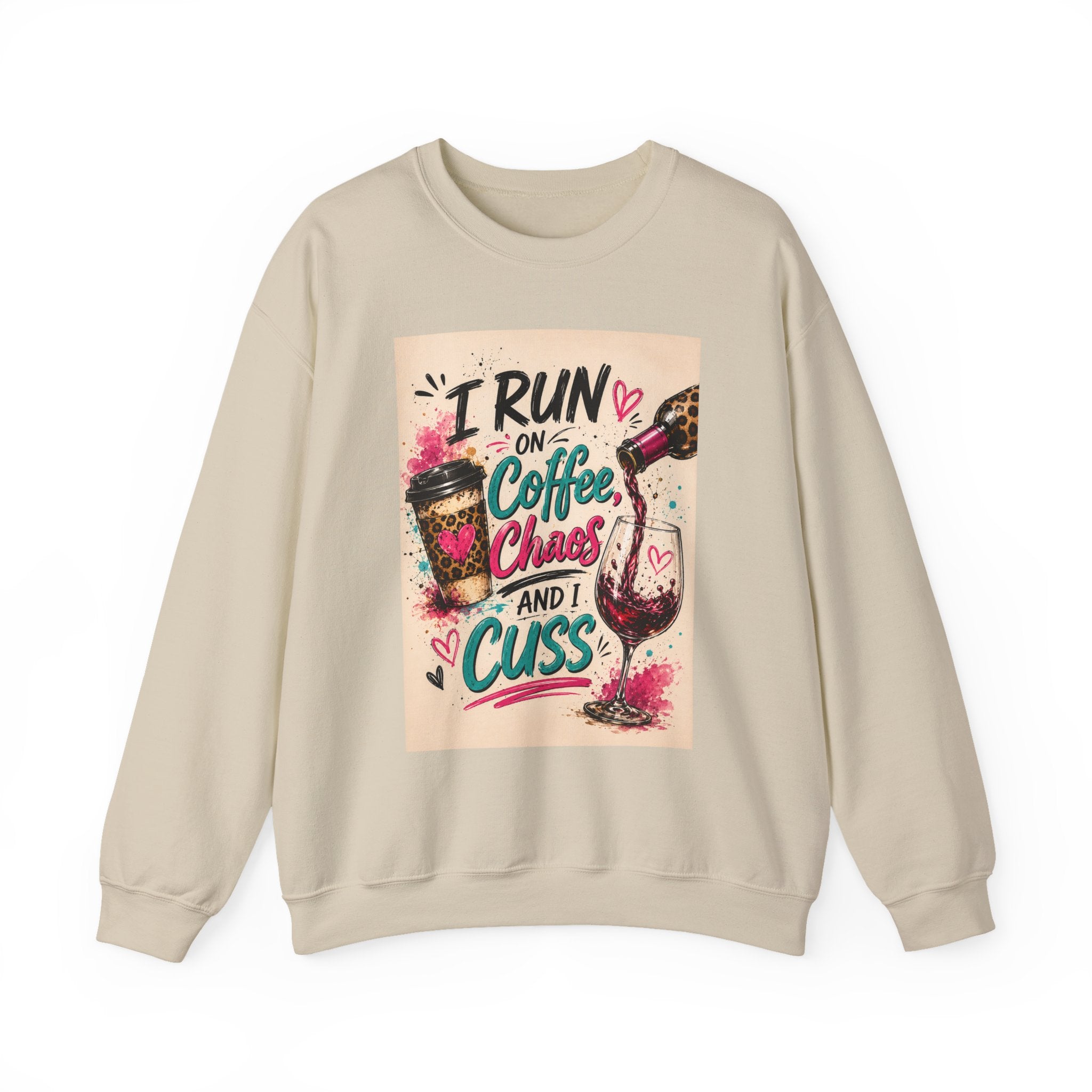 Coffee, Chaos & Cuss Crewneck Sweatshirt