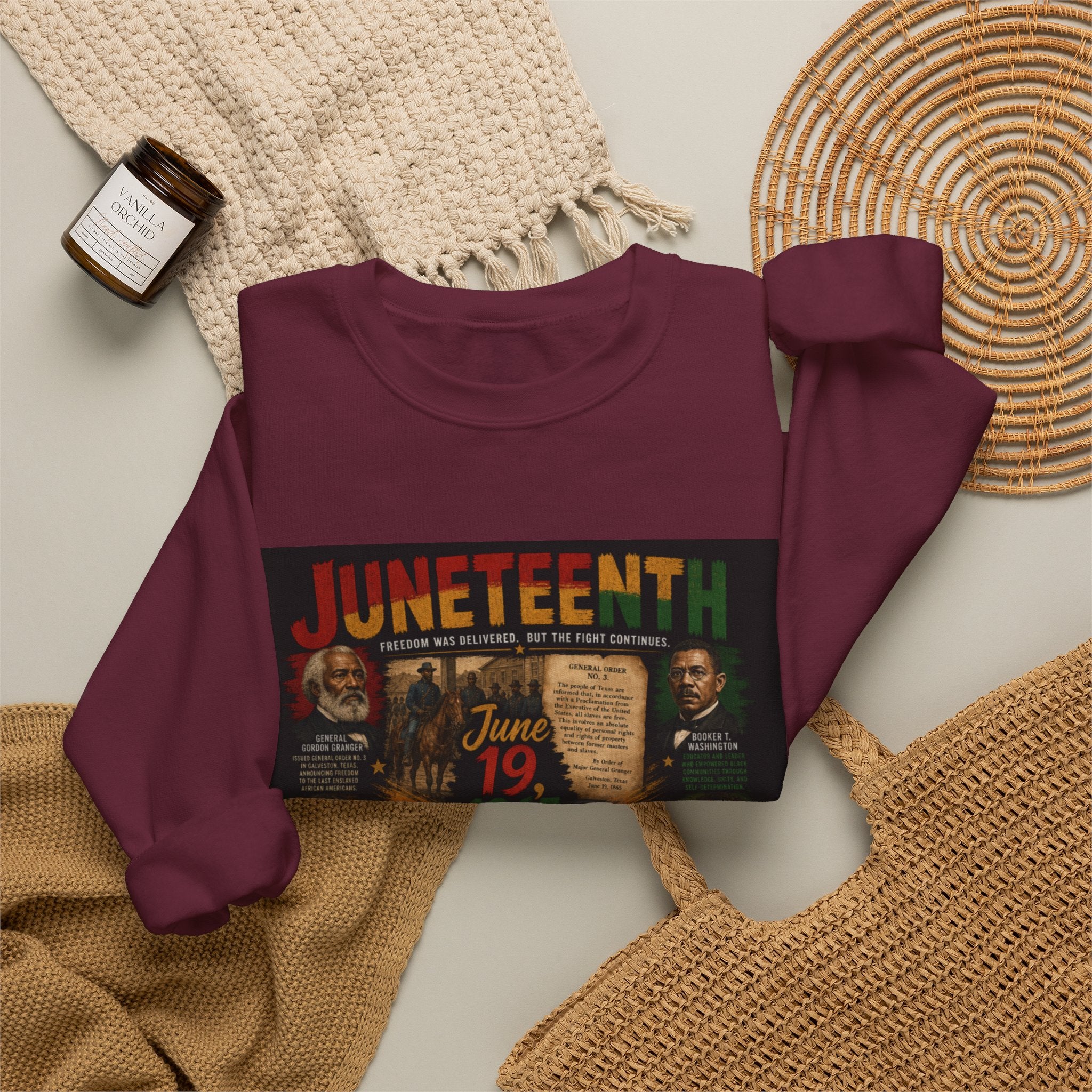 Juneteenth Crewneck Sweatshirt — "Unstoppable Legacy" Commemorative Jun 19 1865 Design