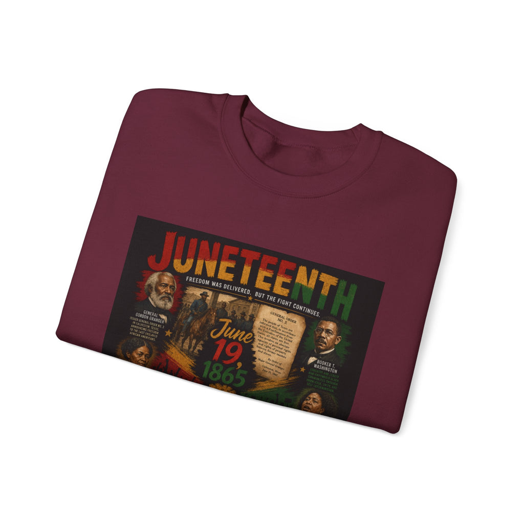 Juneteenth Crewneck Sweatshirt — "Unstoppable Legacy" Commemorative Jun 19 1865 Design