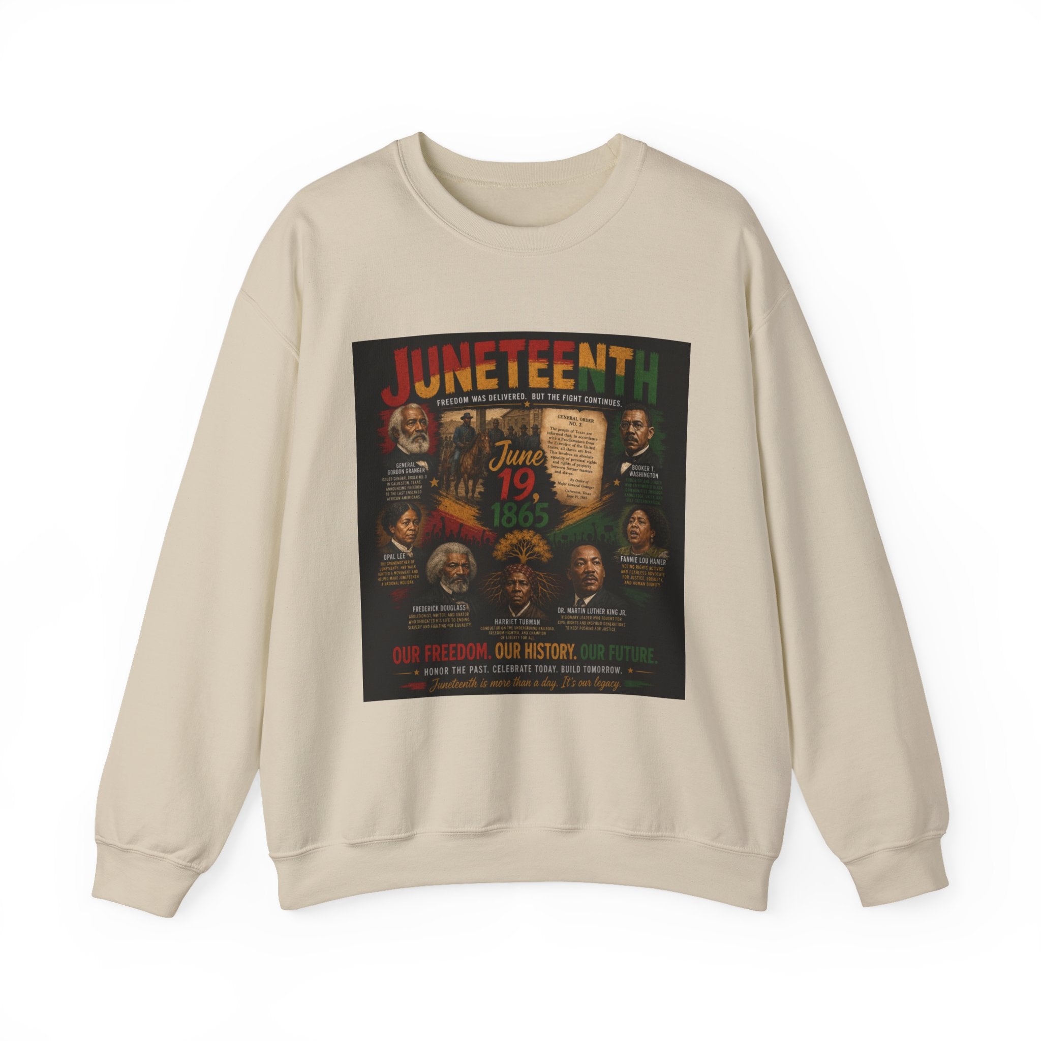 Juneteenth Crewneck Sweatshirt — "Unstoppable Legacy" Commemorative Jun 19 1865 Design
