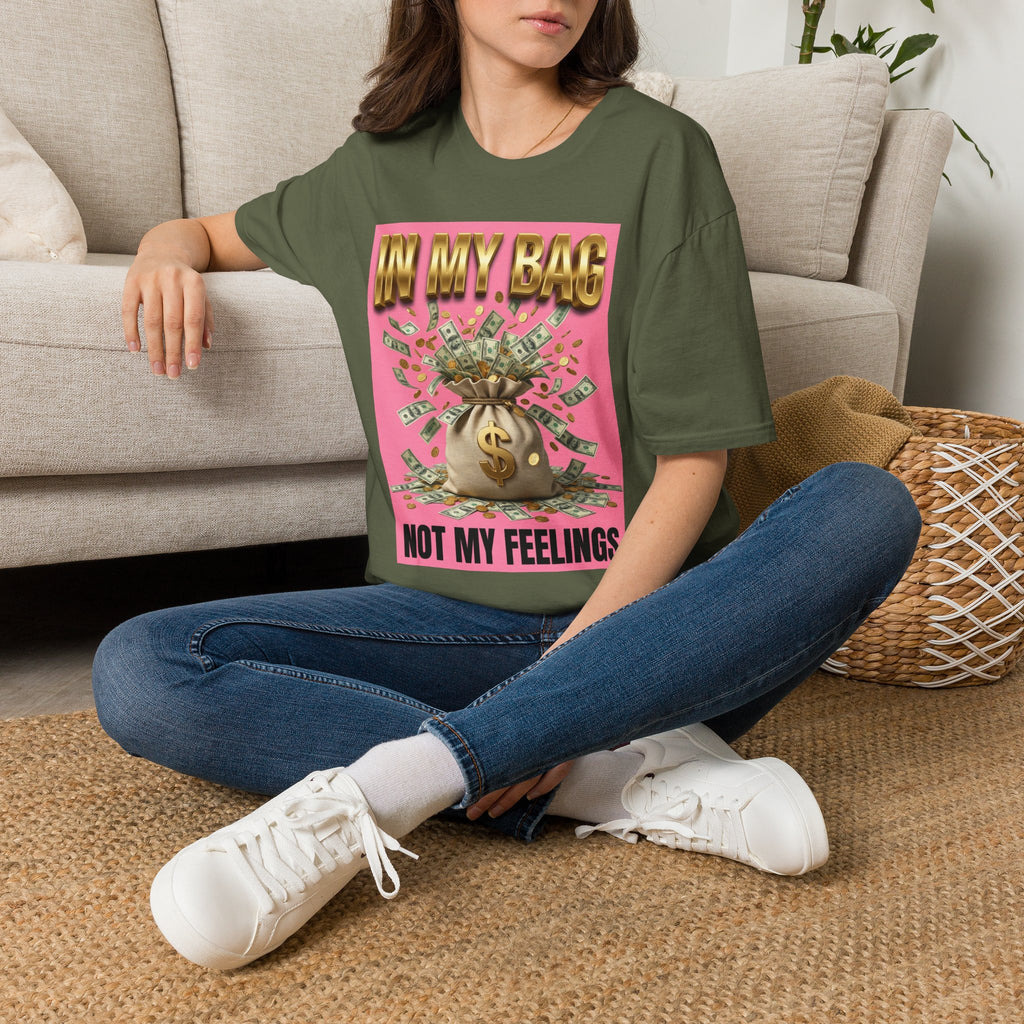 T-Shirt — "In My Bag, Not My Feelings" Pink Money Graphic Tee