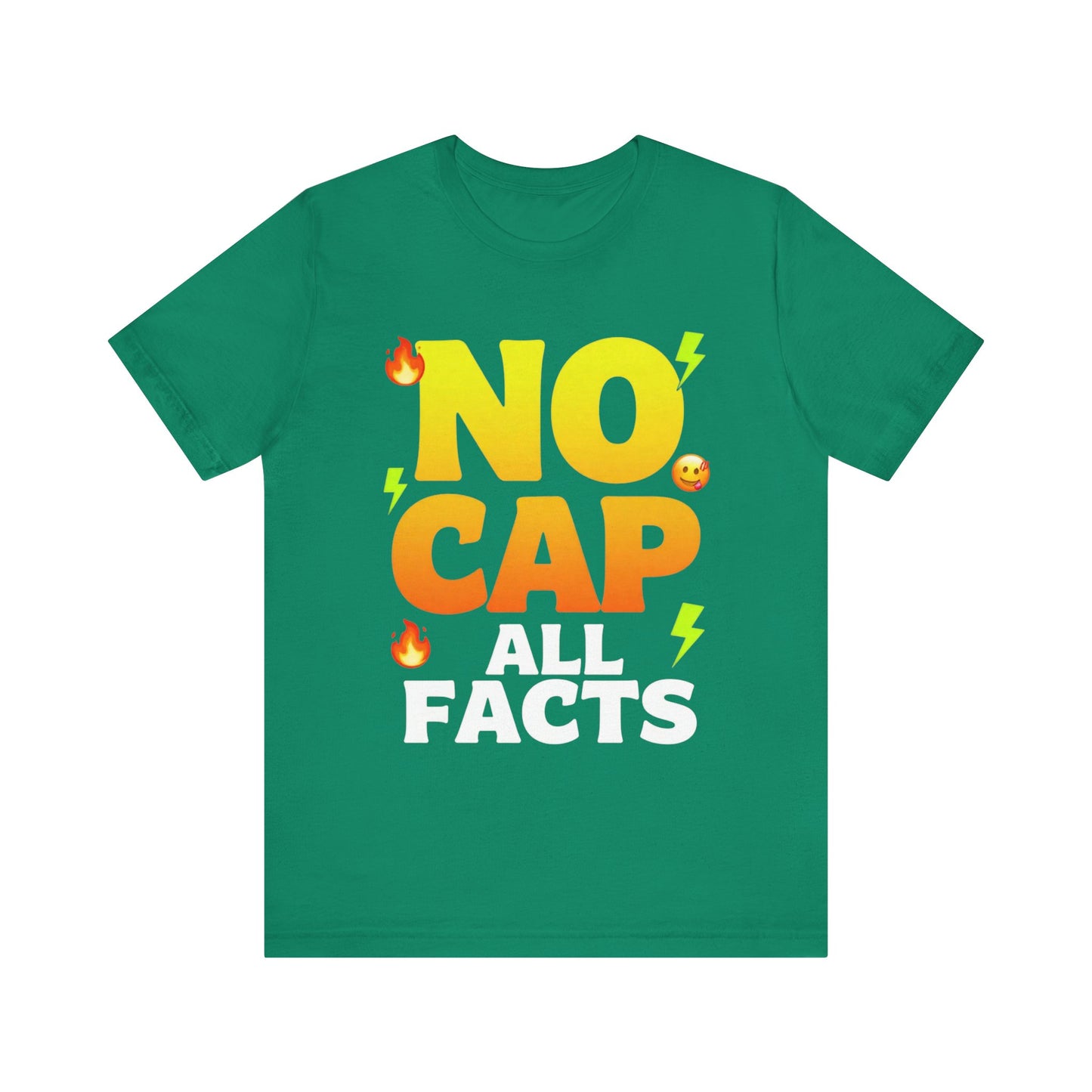 No Cap All Facts T-Shirt | Bold Emoji Text Graphic Tee