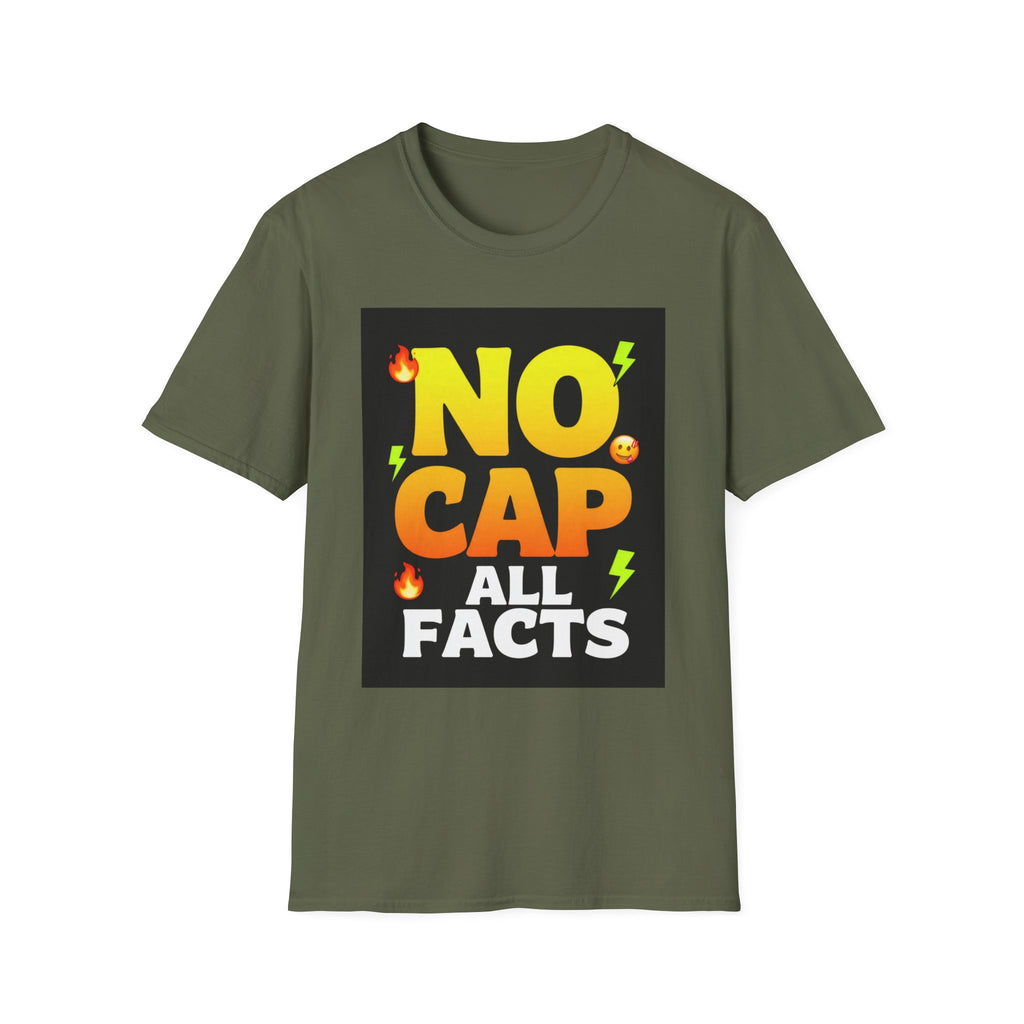 No Cap T-Shirt — "No Cap, All Facts" Bold Graphic Tee