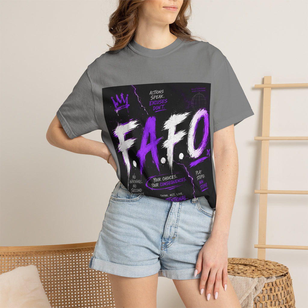 FAFO Graphic T-Shirt — Edgy Purple Streetwear Tee