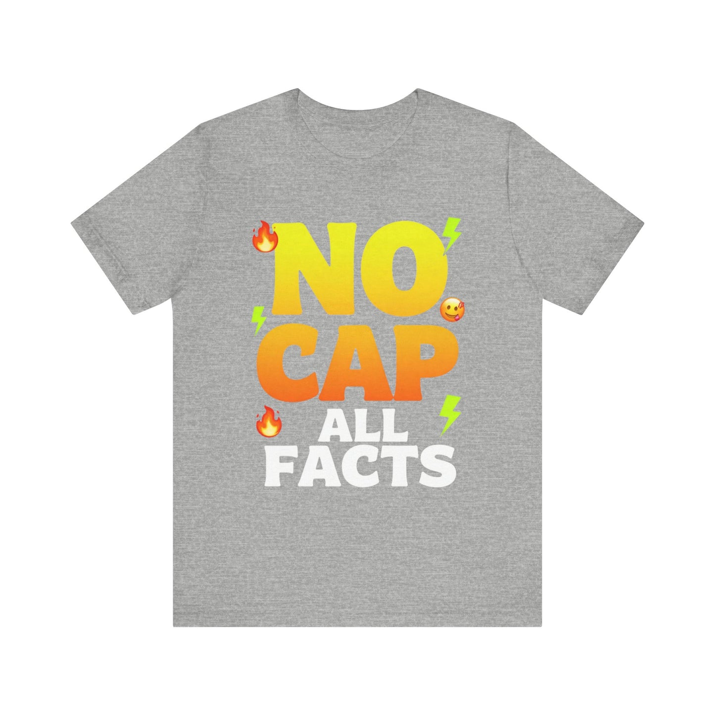 No Cap All Facts T-Shirt | Bold Emoji Text Graphic Tee