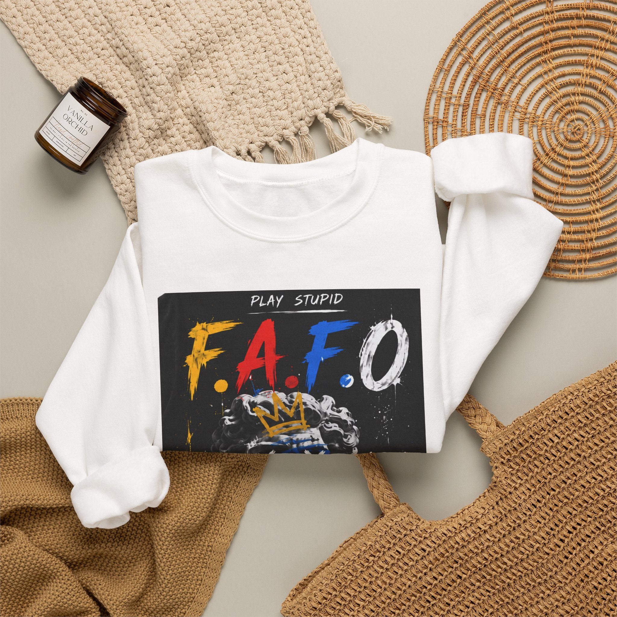FAFO Graphic Crewneck Sweatshirt — Bold Street Art Pullover