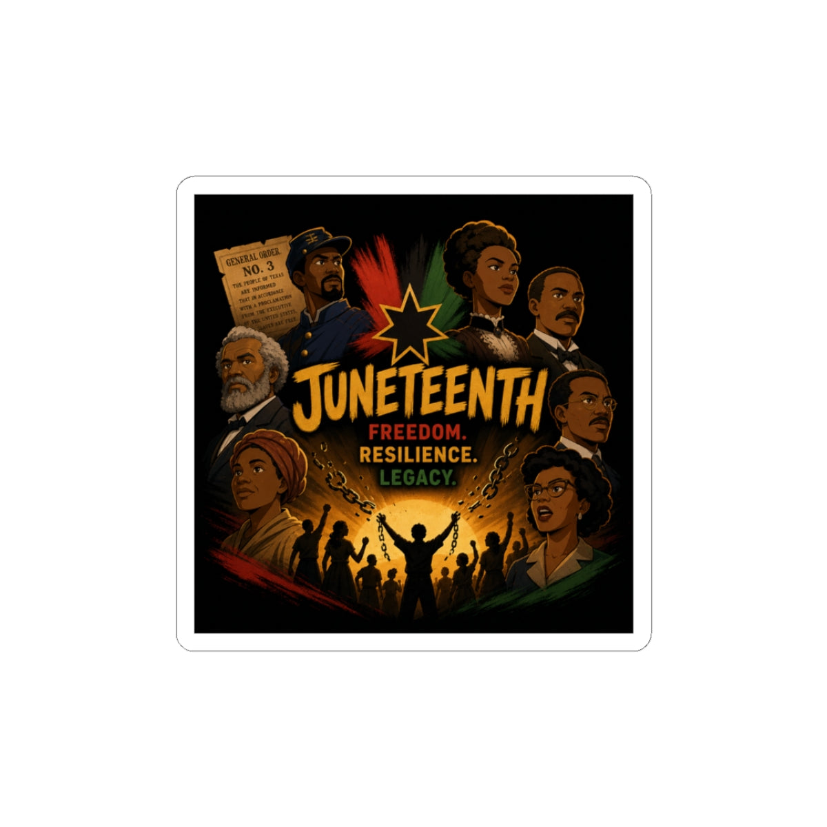 Juneteenth Freedom Sticker — Kiss-Cut Celebration Decal