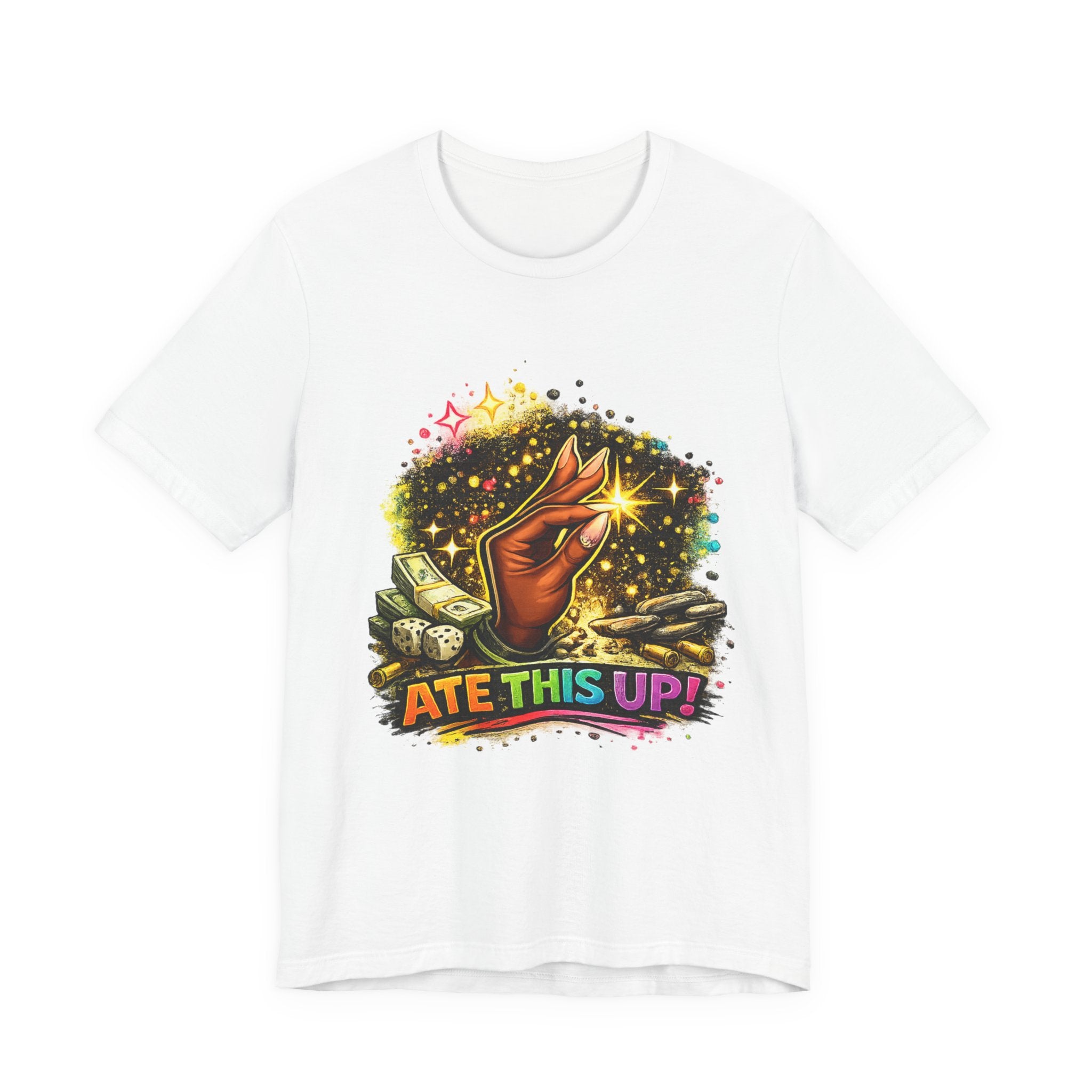 Ate This Up! Graphic Tee — Funny Foodie Hand Gesture T-Shirt