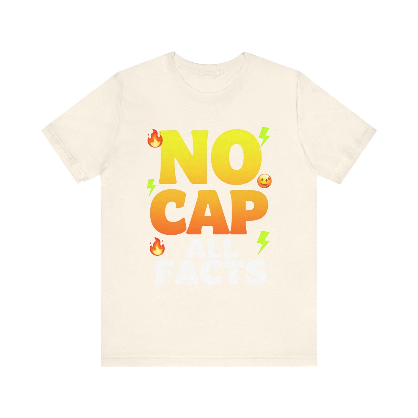No Cap All Facts T-Shirt | Bold Emoji Text Graphic Tee