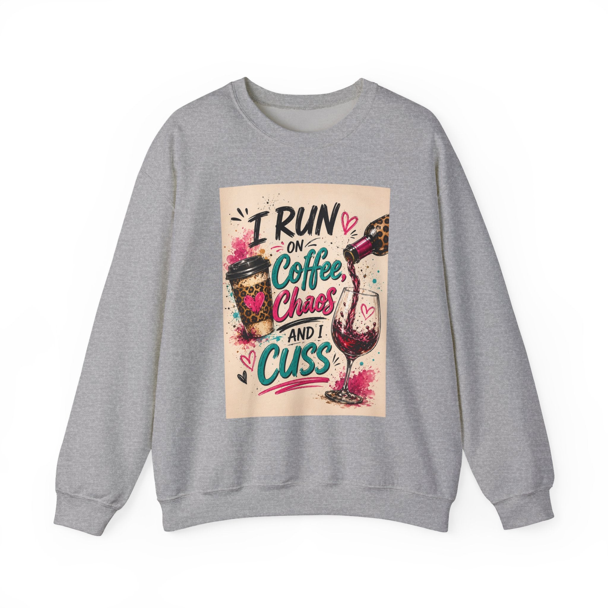 Coffee, Chaos & Cuss Crewneck Sweatshirt