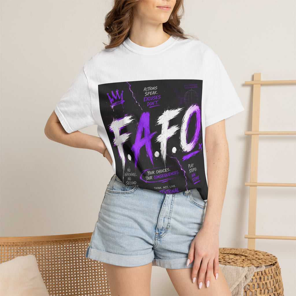 FAFO Graphic T-Shirt — Edgy Purple Streetwear Tee