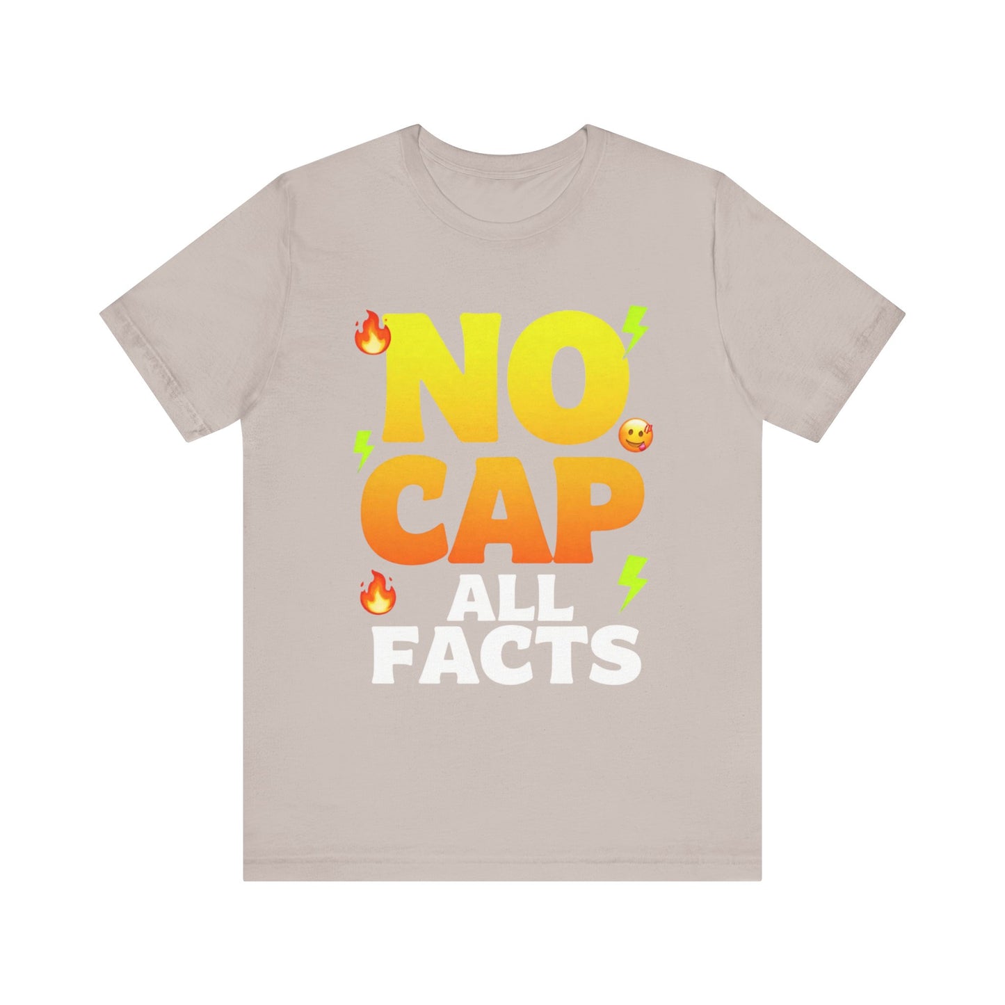 No Cap All Facts T-Shirt | Bold Emoji Text Graphic Tee