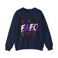 FAFO Graffiti Crewneck Sweatshirt — Bold Purple Streetwear Pullover