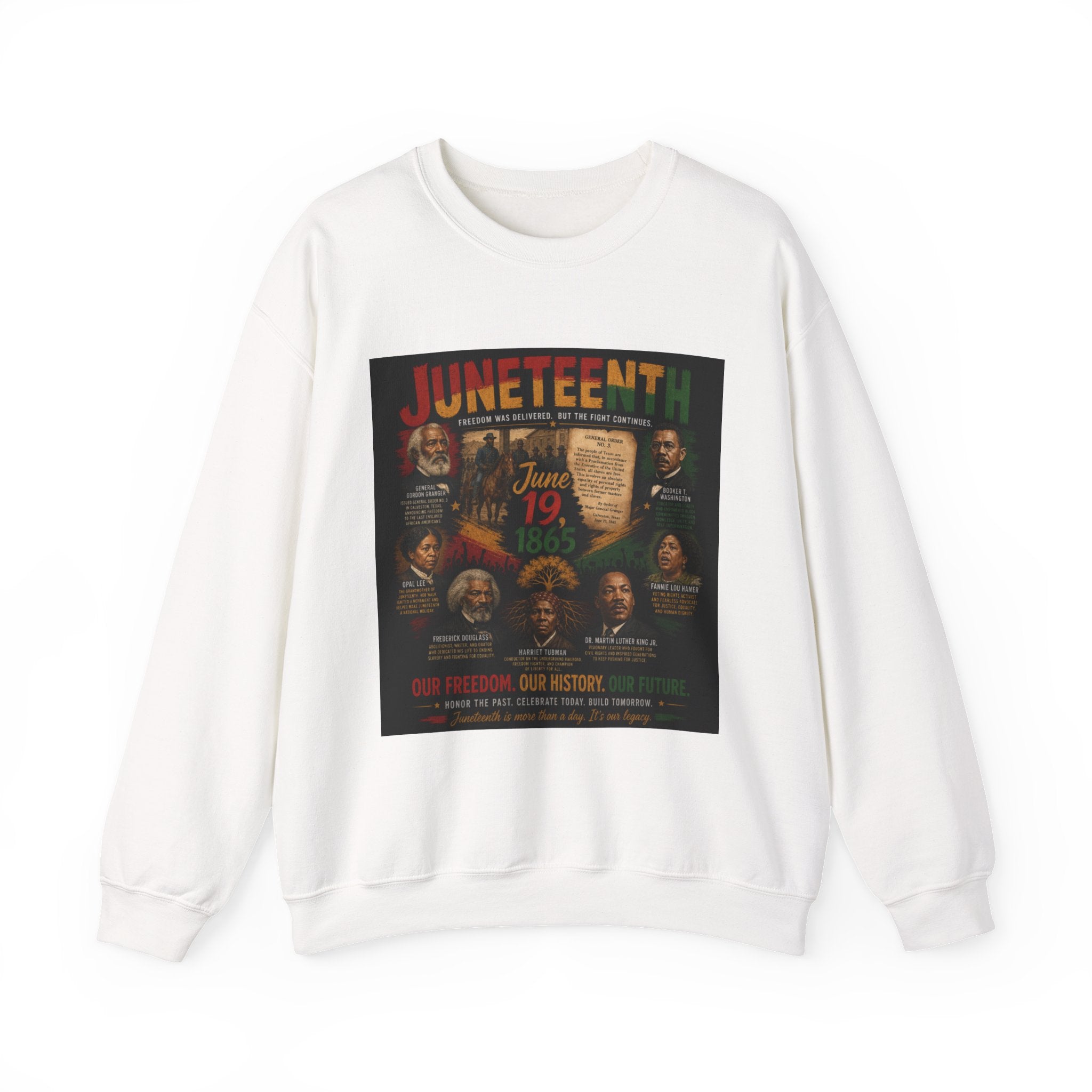 Juneteenth Crewneck Sweatshirt — "Unstoppable Legacy" Commemorative Jun 19 1865 Design
