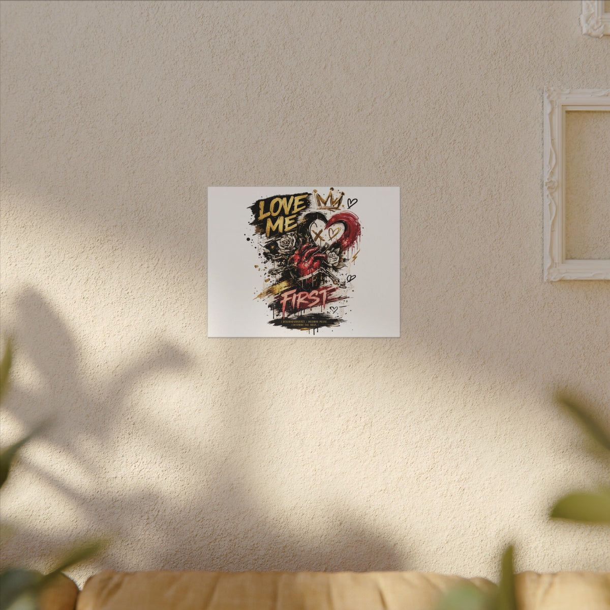 Love Me First Canvas Wall Art