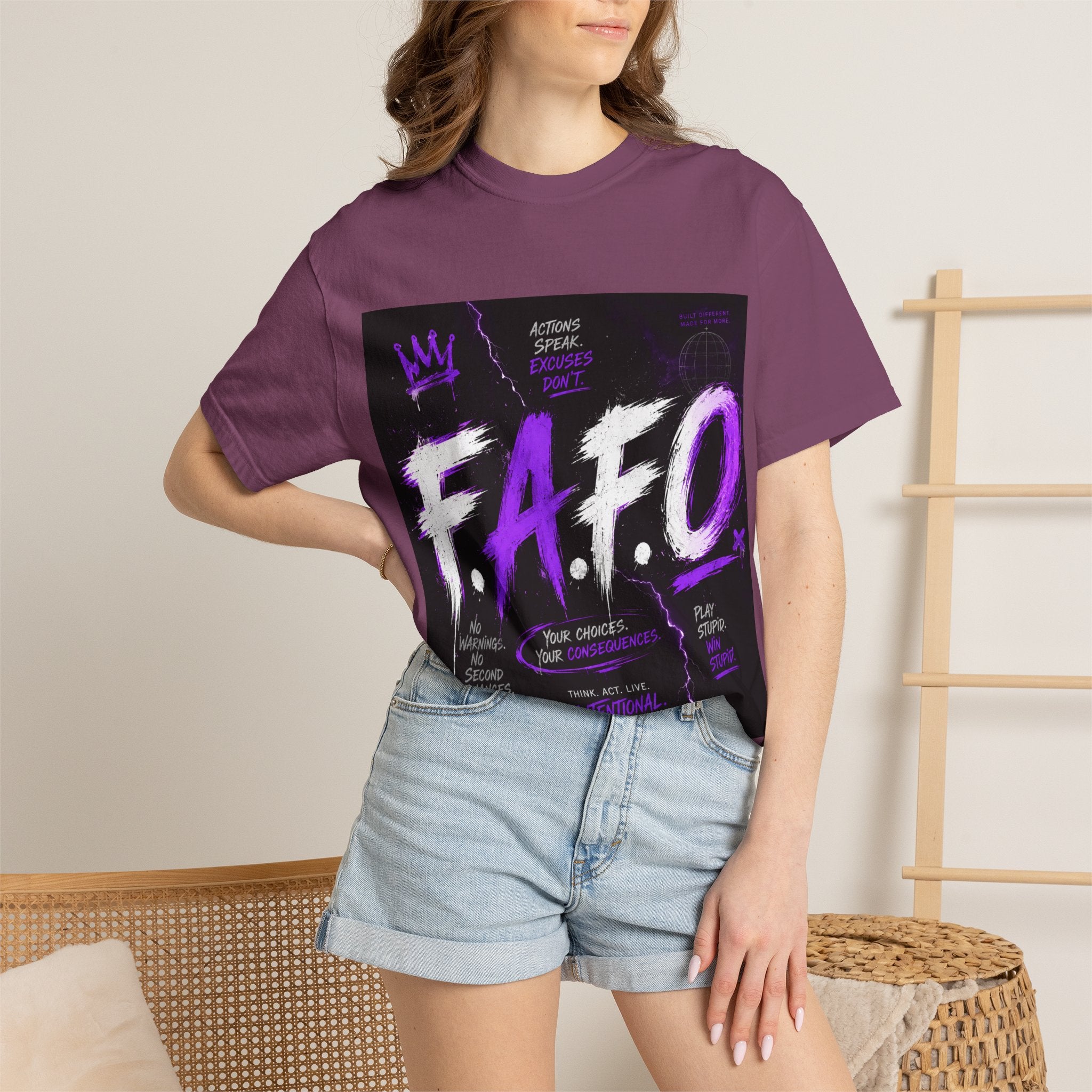 FAFO Graphic T-Shirt — Edgy Purple Streetwear Tee