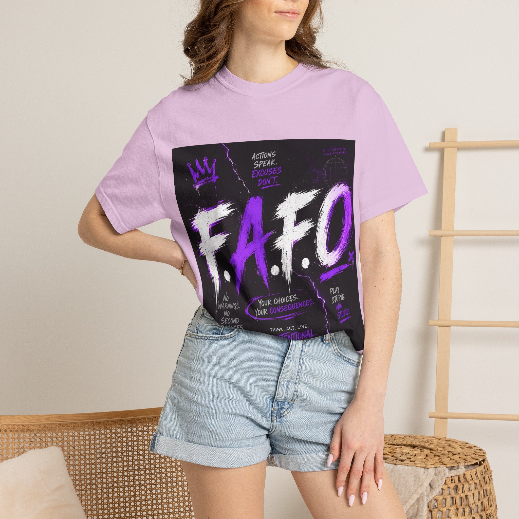 FAFO Graphic T-Shirt — Edgy Purple Streetwear Tee