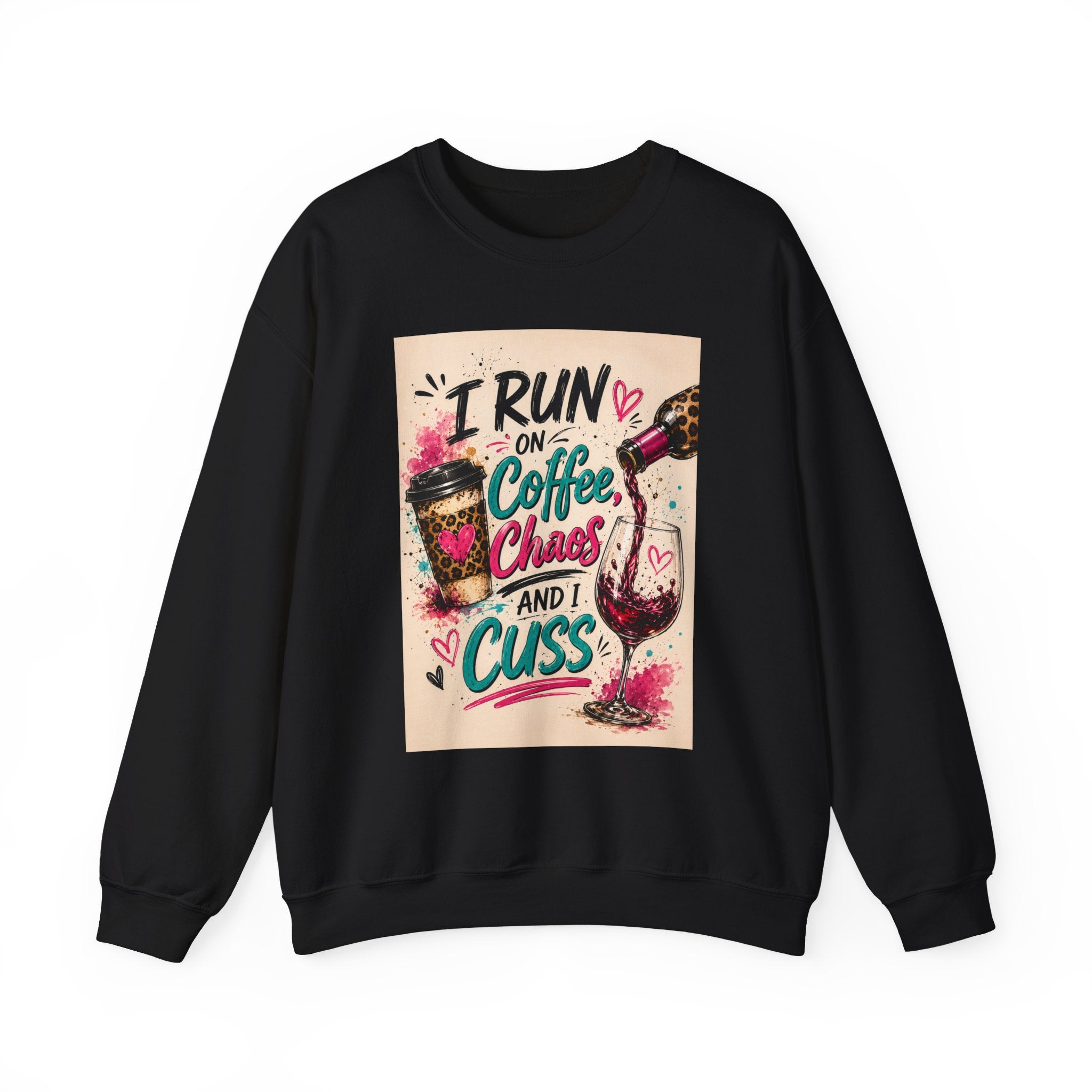 Coffee, Chaos & Cuss Crewneck Sweatshirt