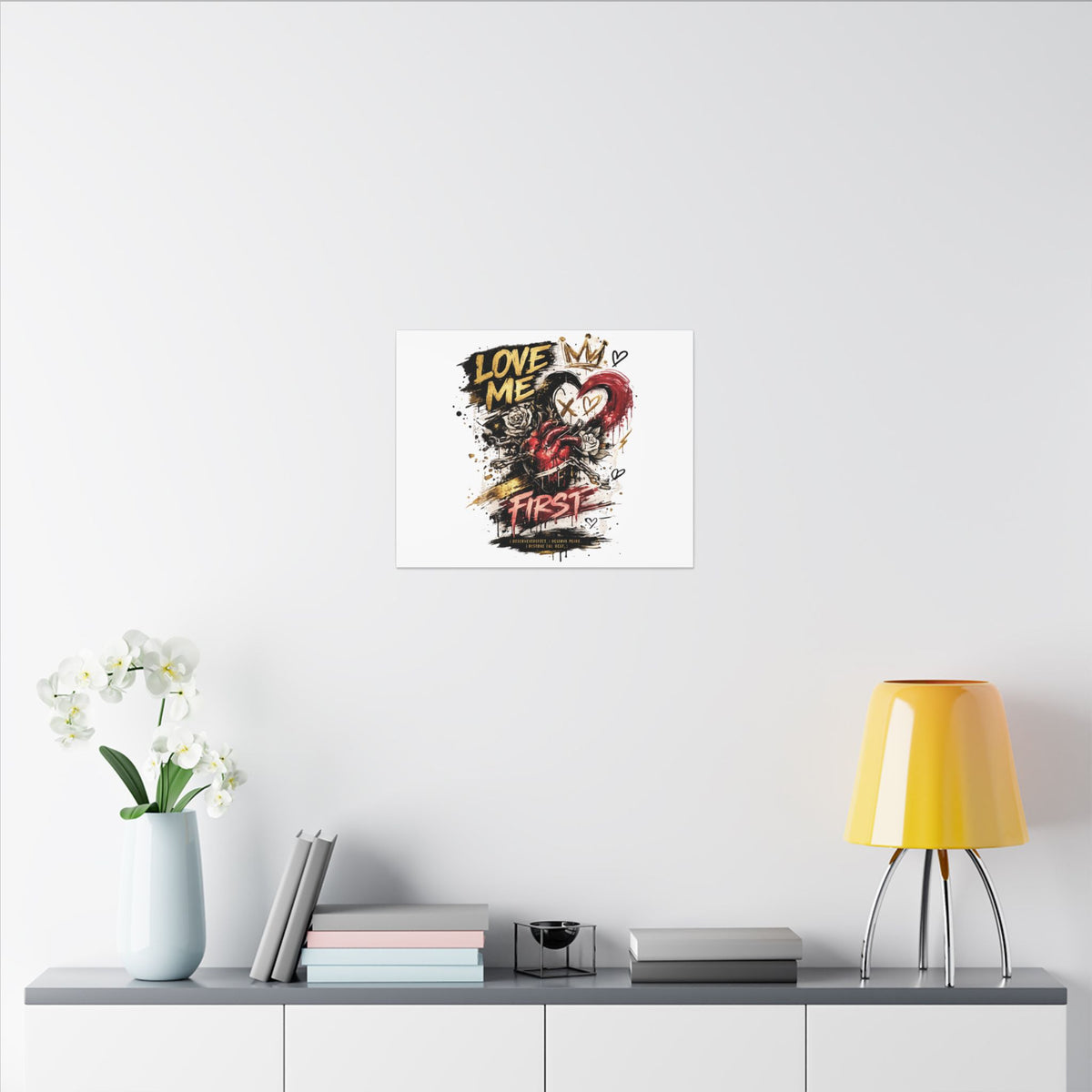 Love Me First Canvas Wall Art