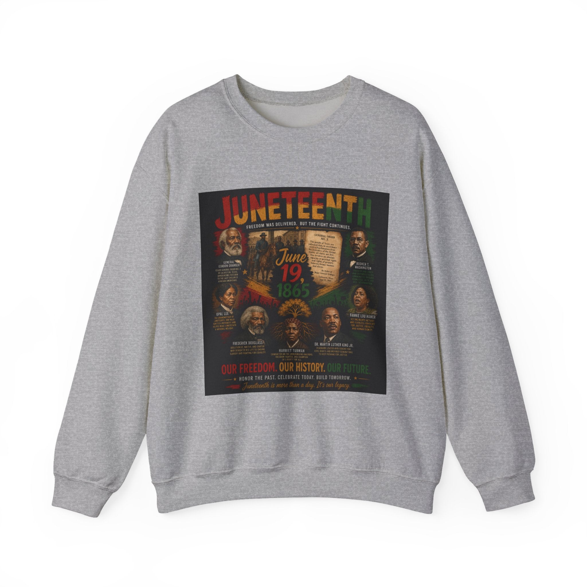 Juneteenth Crewneck Sweatshirt — "Unstoppable Legacy" Commemorative Jun 19 1865 Design