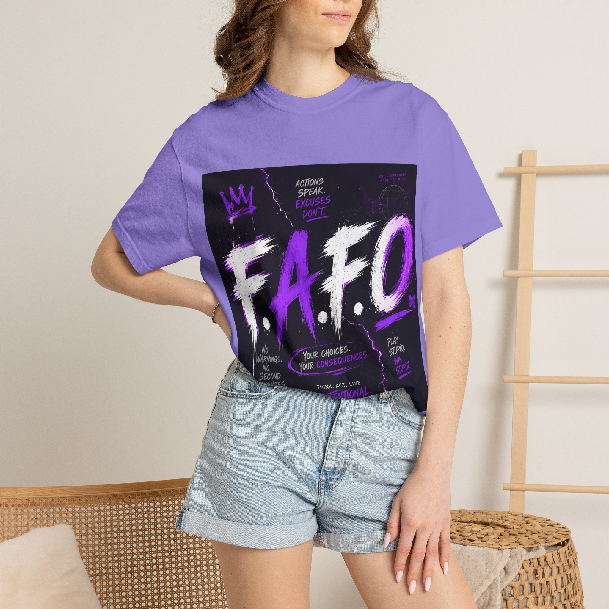 FAFO Graphic T-Shirt — Edgy Purple Streetwear Tee