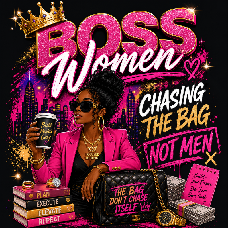 T-Shirt — "Boss Women Chasing The Bag Not Men" Graphic Tee